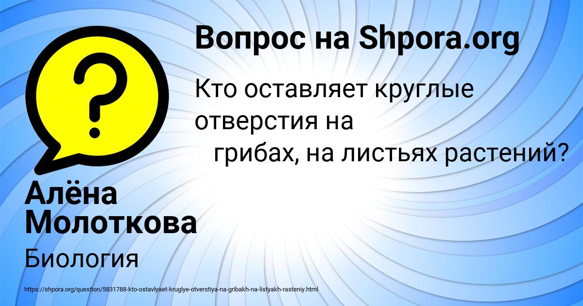 Картинка с текстом вопроса от пользователя Алёна Молоткова