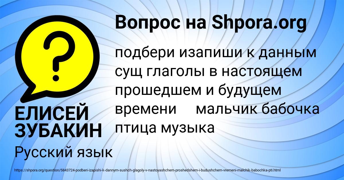 Картинка с текстом вопроса от пользователя ЕЛИСЕЙ ЗУБАКИН