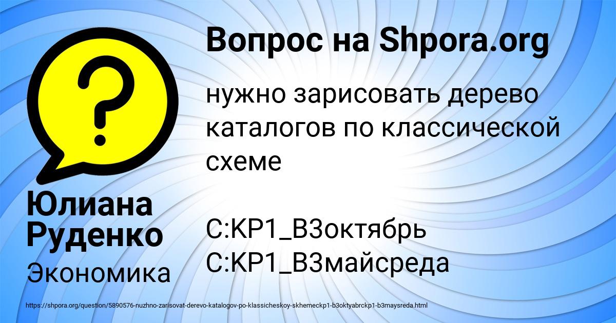 Картинка с текстом вопроса от пользователя Юлиана Руденко