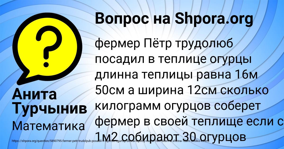 Картинка с текстом вопроса от пользователя Анита Турчынив