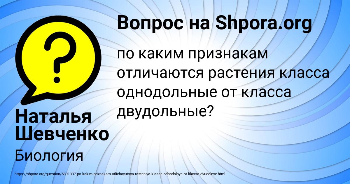 Картинка с текстом вопроса от пользователя Наталья Шевченко