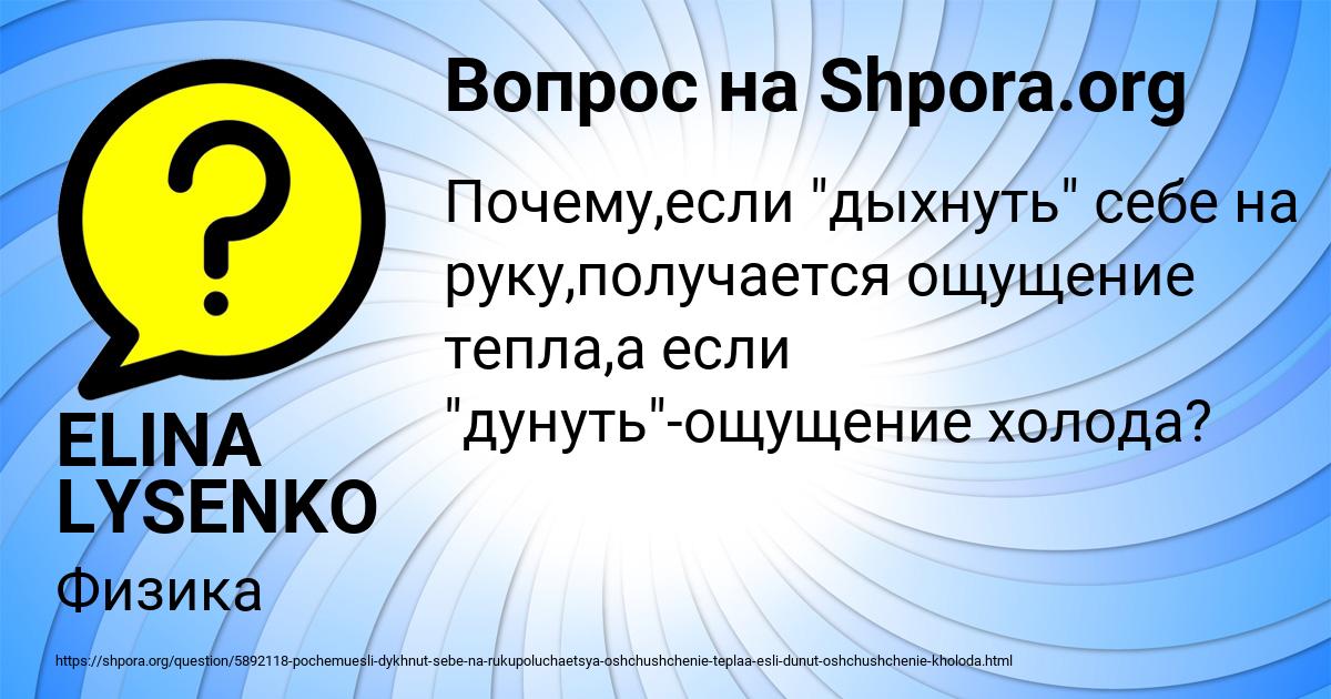 Картинка с текстом вопроса от пользователя ELINA LYSENKO