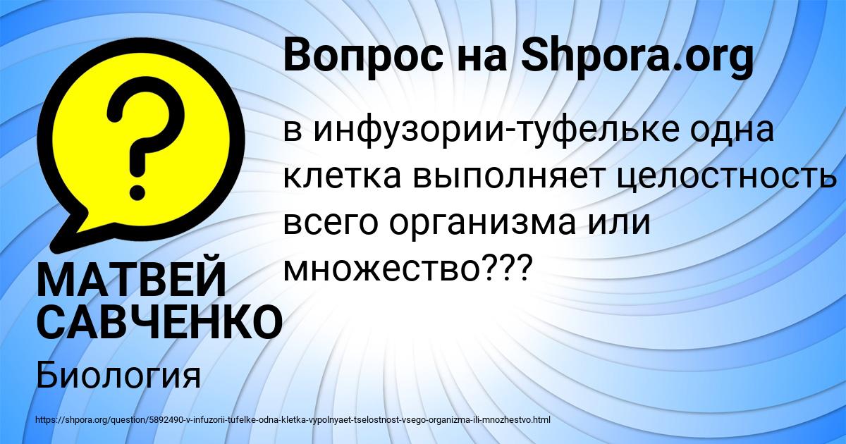 Картинка с текстом вопроса от пользователя МАТВЕЙ САВЧЕНКО