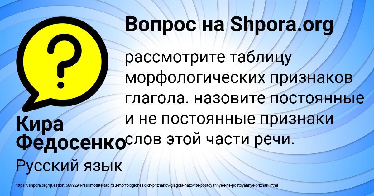 Картинка с текстом вопроса от пользователя Кира Федосенко