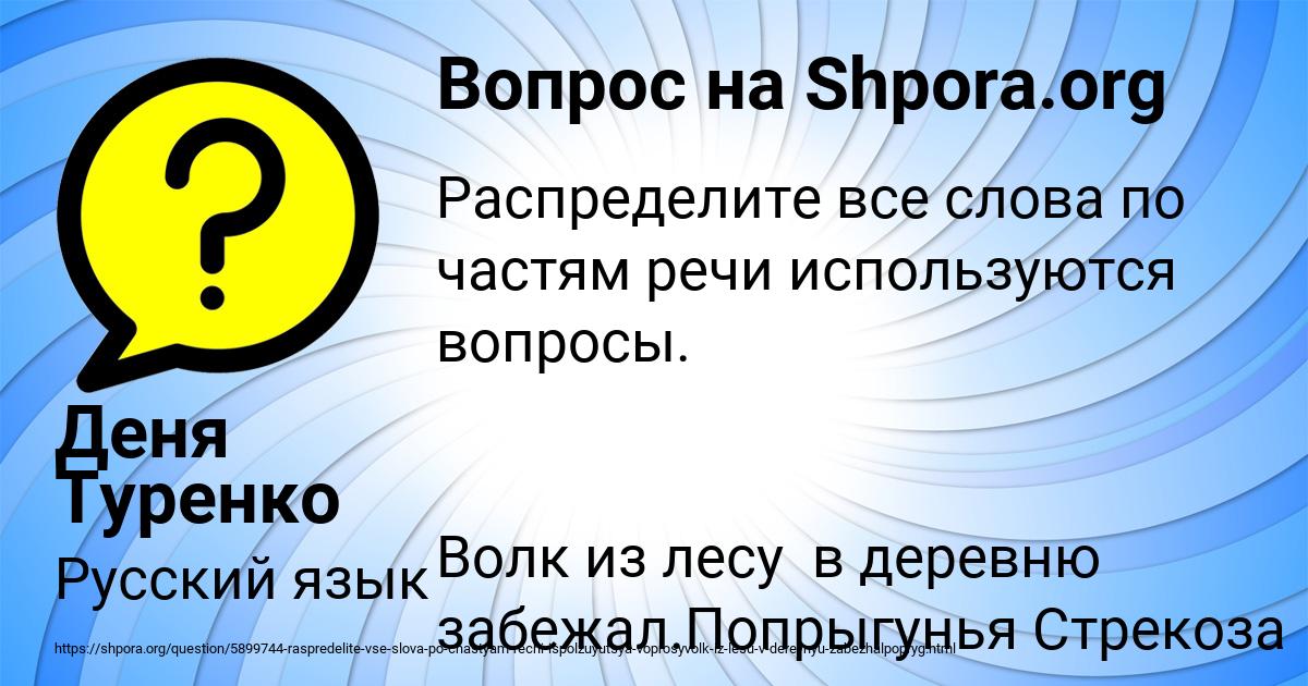 Картинка с текстом вопроса от пользователя Деня Туренко