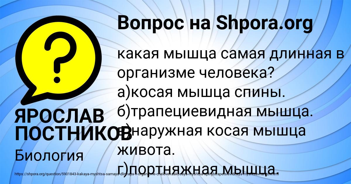 Картинка с текстом вопроса от пользователя ЯРОСЛАВ ПОСТНИКОВ