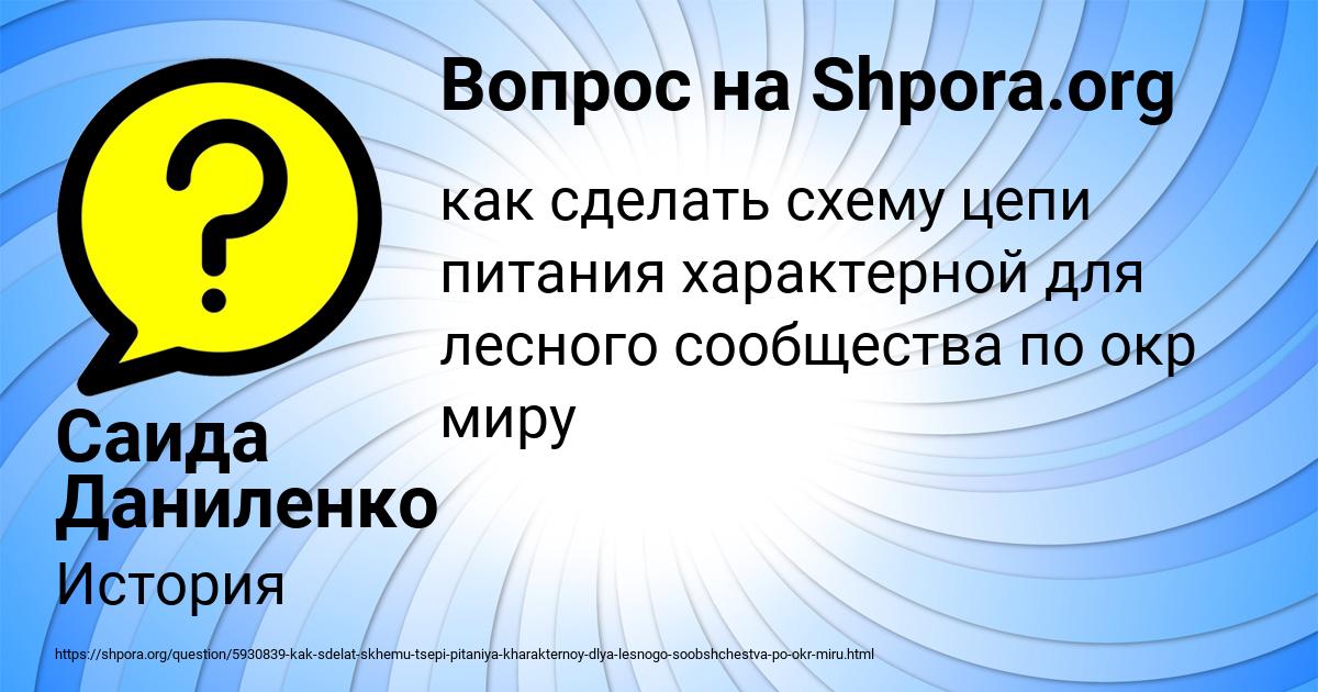 Картинка с текстом вопроса от пользователя Саида Даниленко