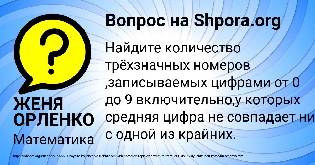 Картинка с текстом вопроса от пользователя ЖЕНЯ ОРЛЕНКО