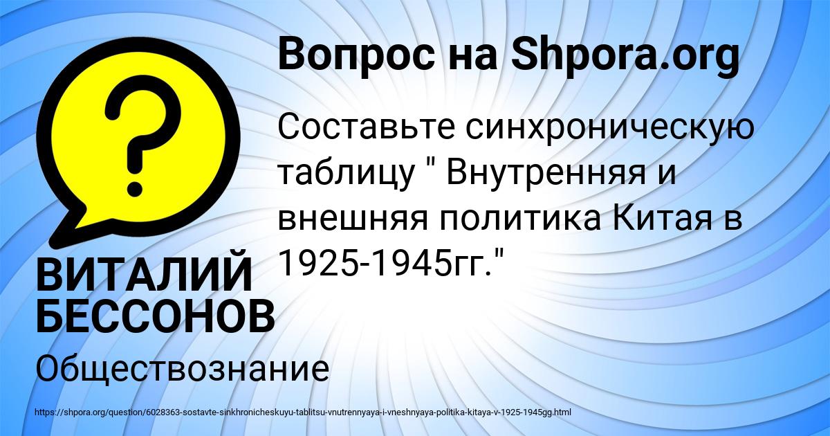 Картинка с текстом вопроса от пользователя ВИТАЛИЙ БЕССОНОВ