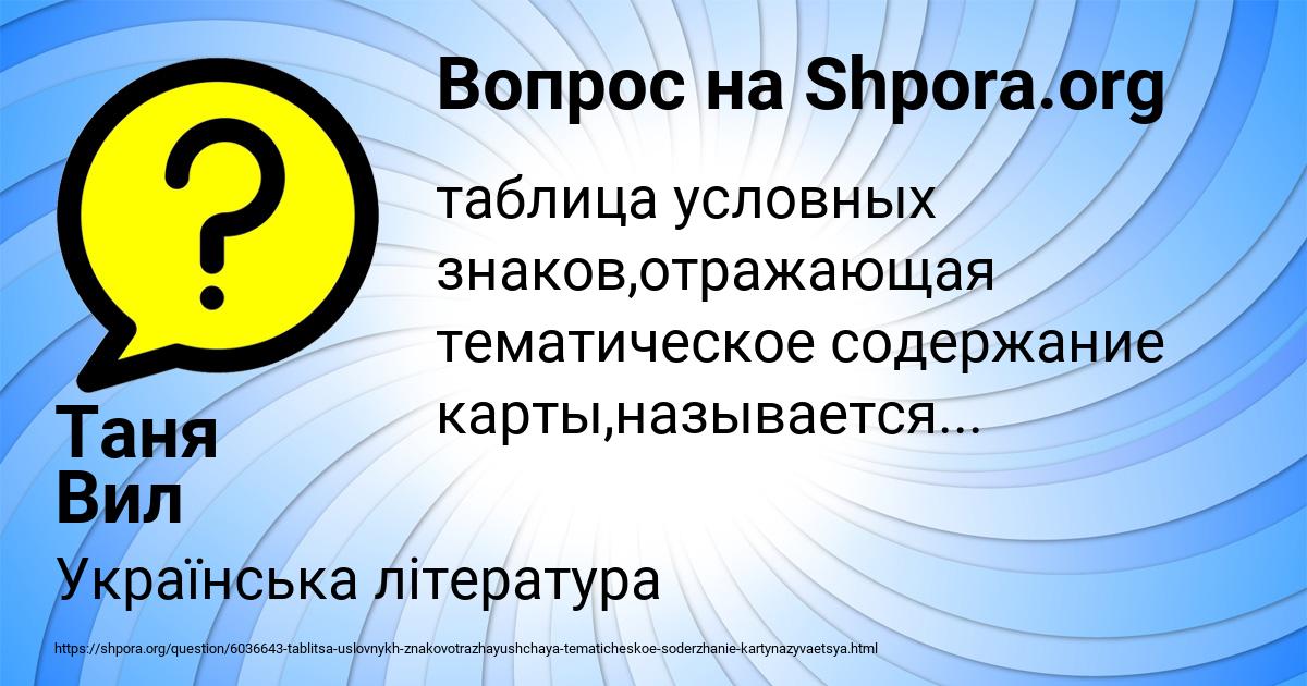 Картинка с текстом вопроса от пользователя Таня Вил