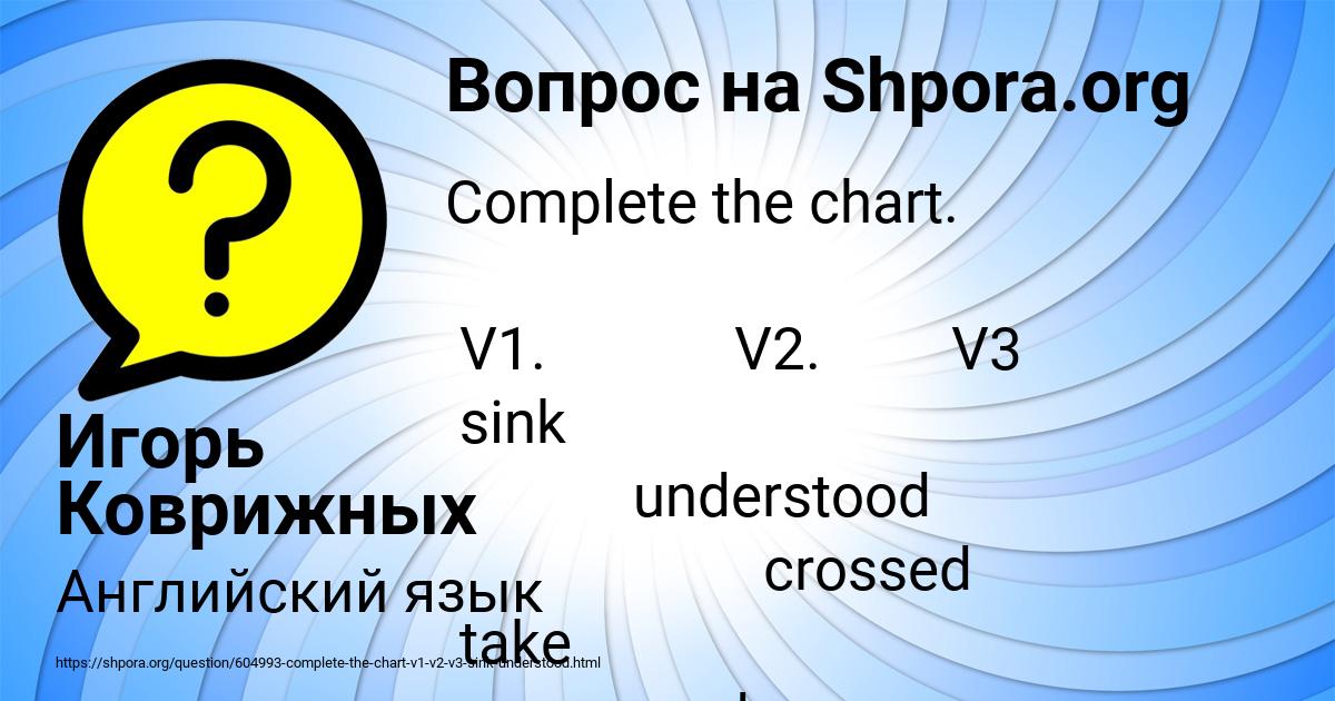Картинка с текстом вопроса от пользователя Игорь Коврижных