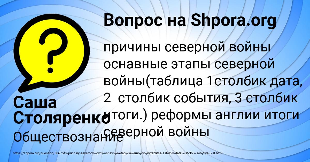 Картинка с текстом вопроса от пользователя Саша Столяренко