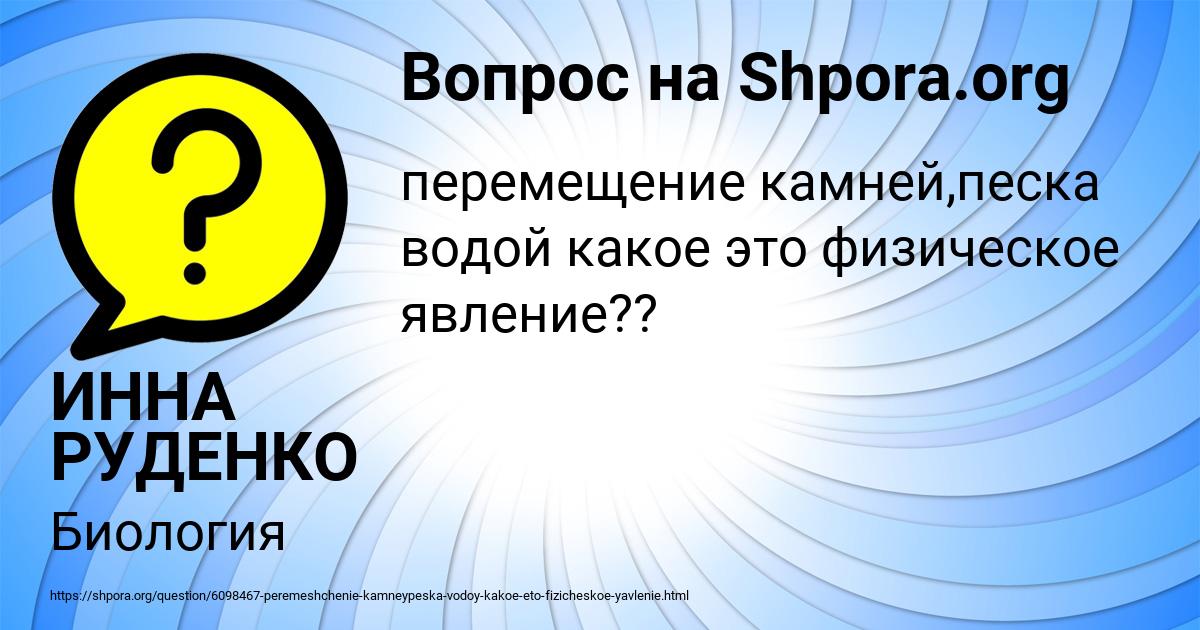 Картинка с текстом вопроса от пользователя ИННА РУДЕНКО