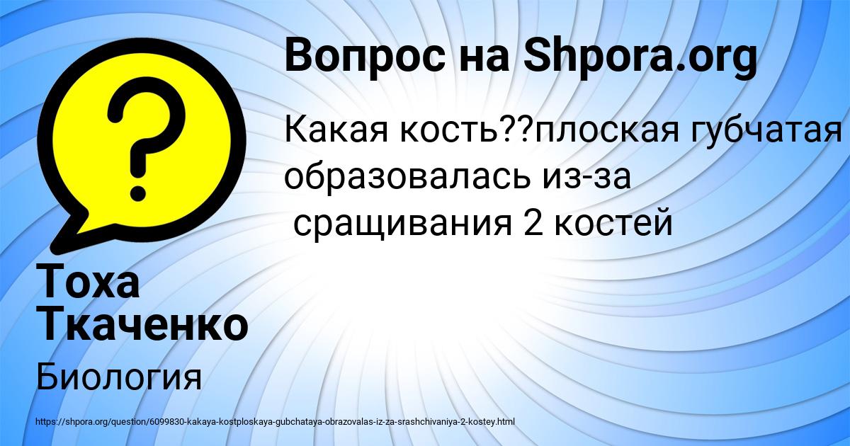 Картинка с текстом вопроса от пользователя Тоха Ткаченко