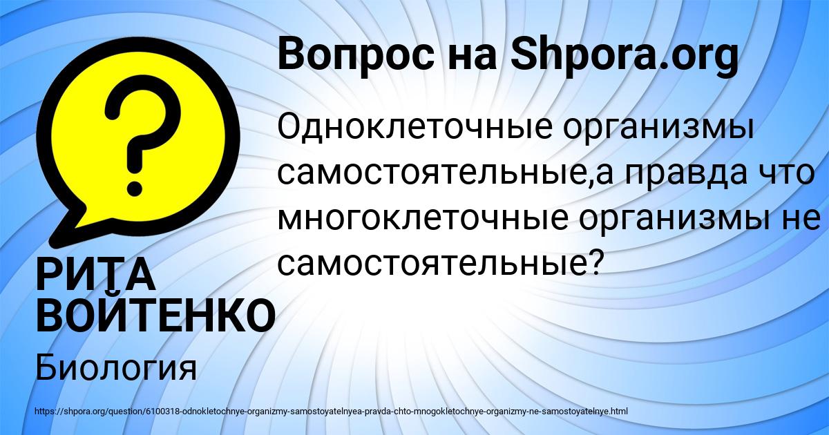 Картинка с текстом вопроса от пользователя РИТА ВОЙТЕНКО