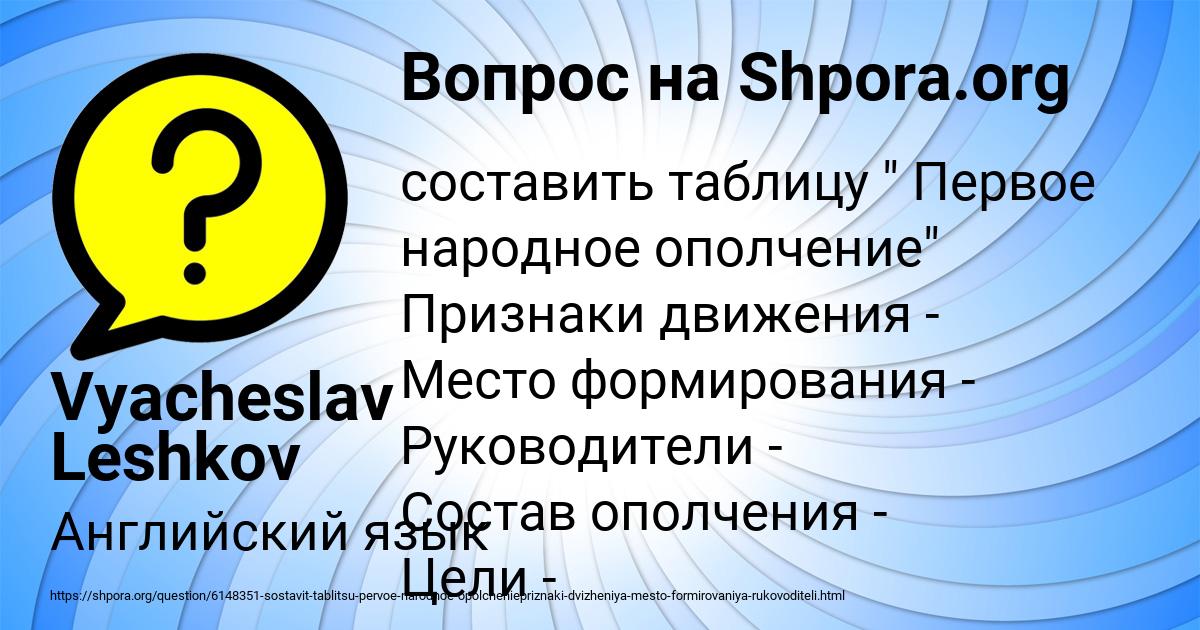 Картинка с текстом вопроса от пользователя Vyacheslav Leshkov