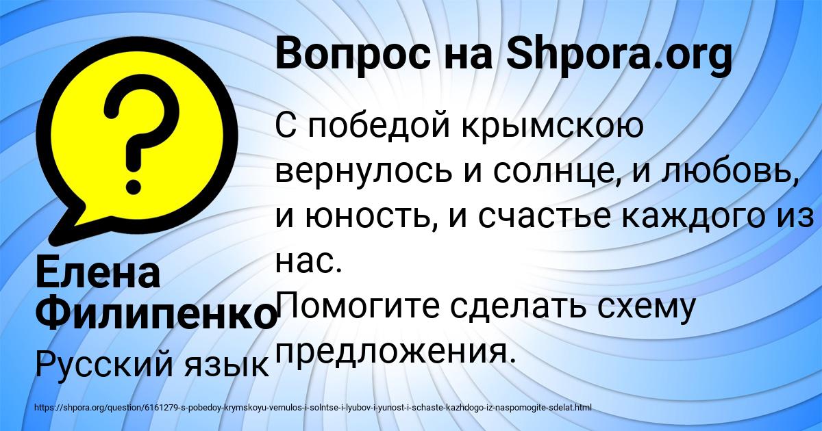 Картинка с текстом вопроса от пользователя Елена Филипенко