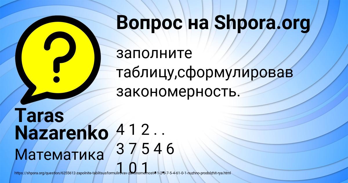 Картинка с текстом вопроса от пользователя Taras Nazarenko