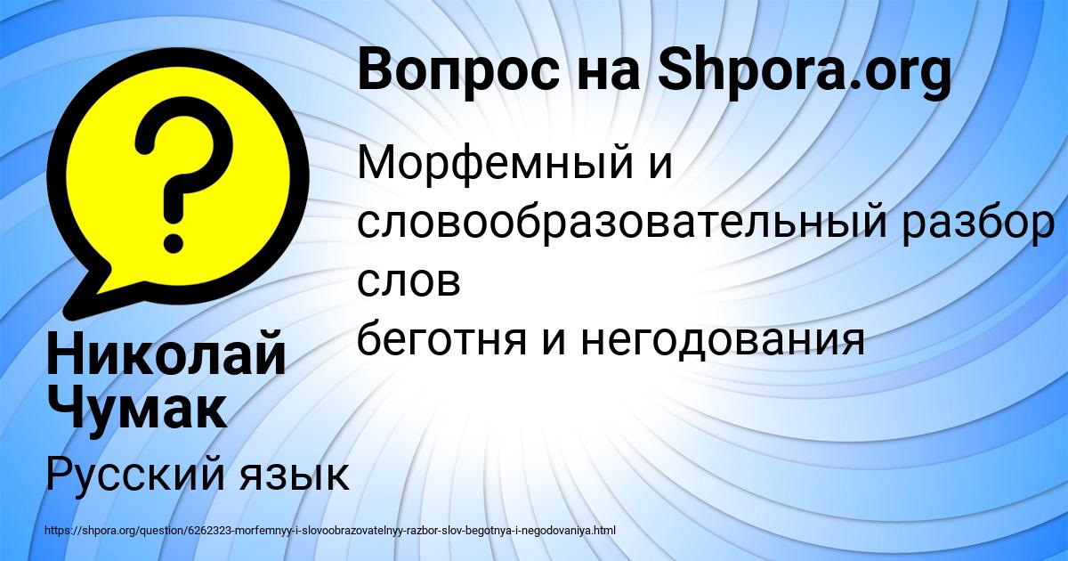 Картинка с текстом вопроса от пользователя Николай Чумак