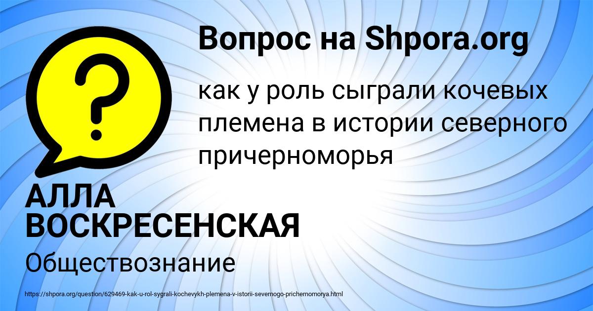 Картинка с текстом вопроса от пользователя АЛЛА ВОСКРЕСЕНСКАЯ