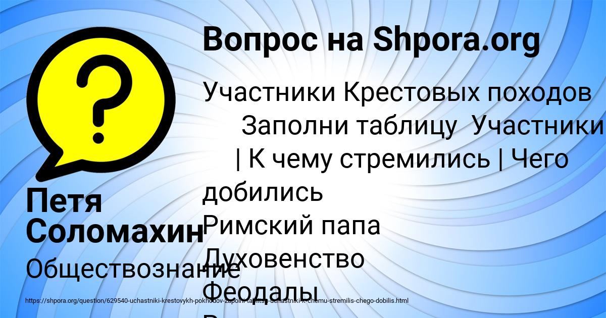 Картинка с текстом вопроса от пользователя Петя Соломахин