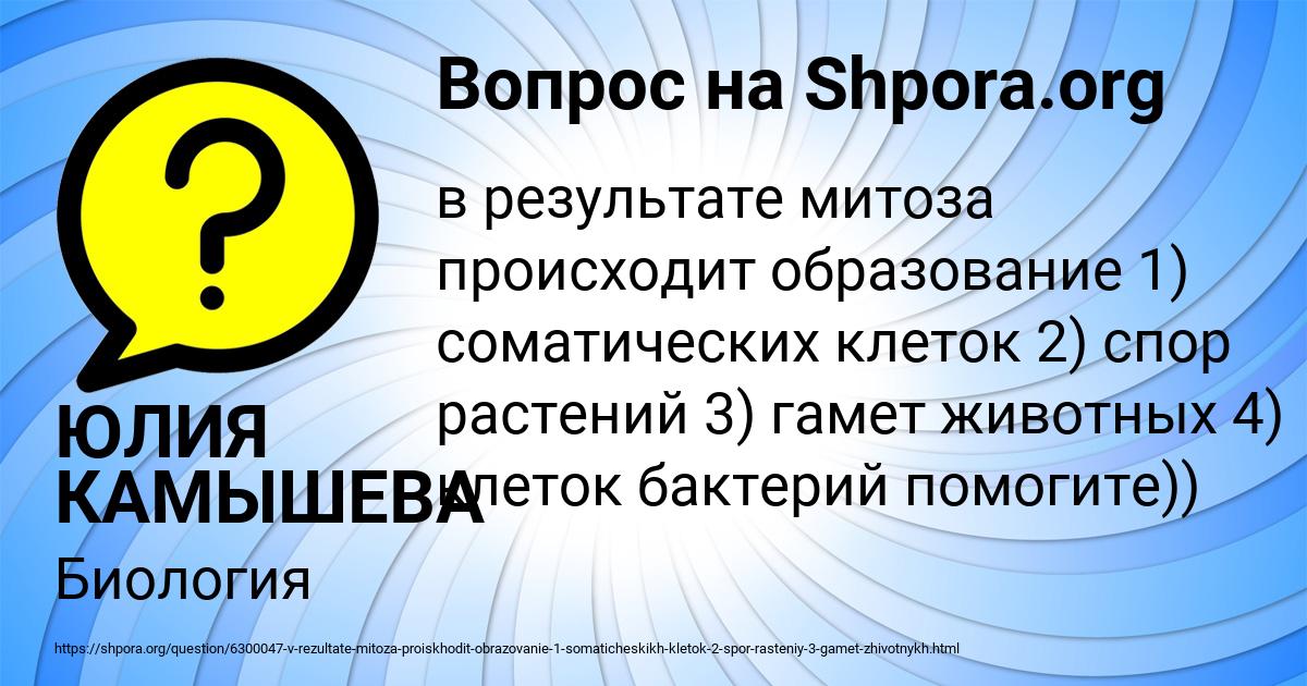 Картинка с текстом вопроса от пользователя ЮЛИЯ КАМЫШЕВА