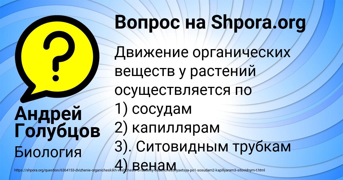 Картинка с текстом вопроса от пользователя Андрей Голубцов