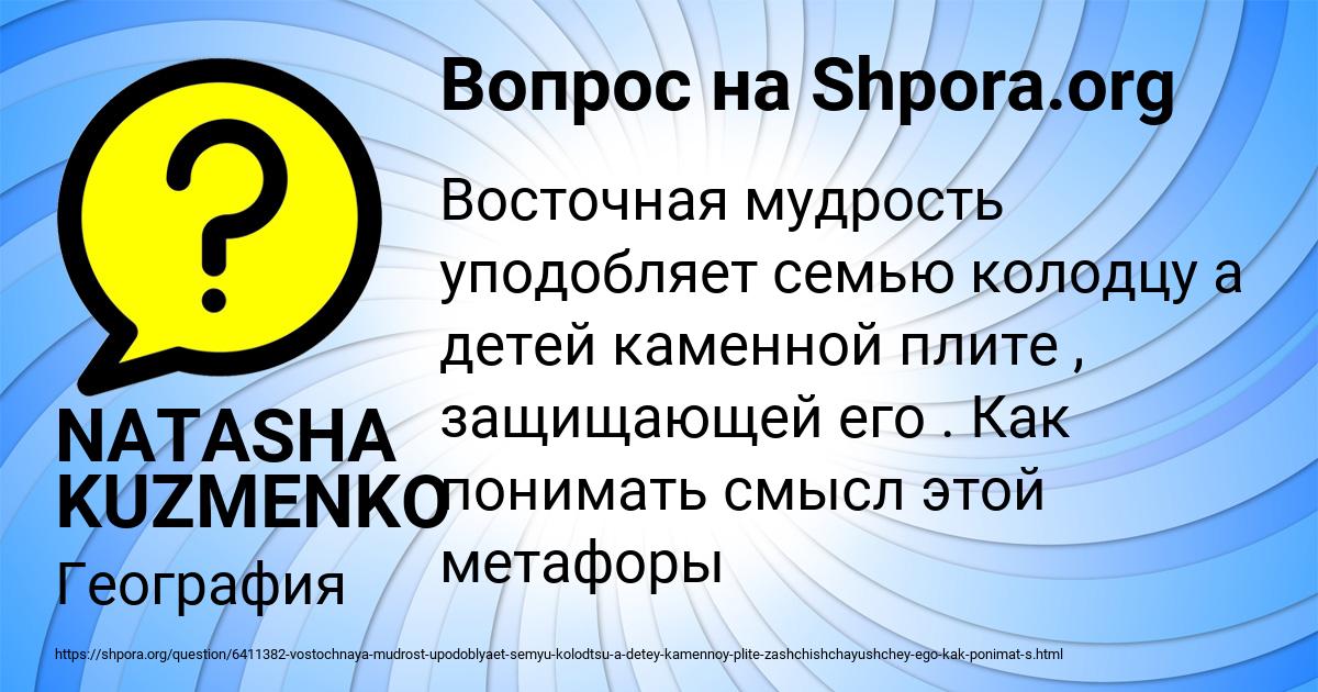 Картинка с текстом вопроса от пользователя NATASHA KUZMENKO
