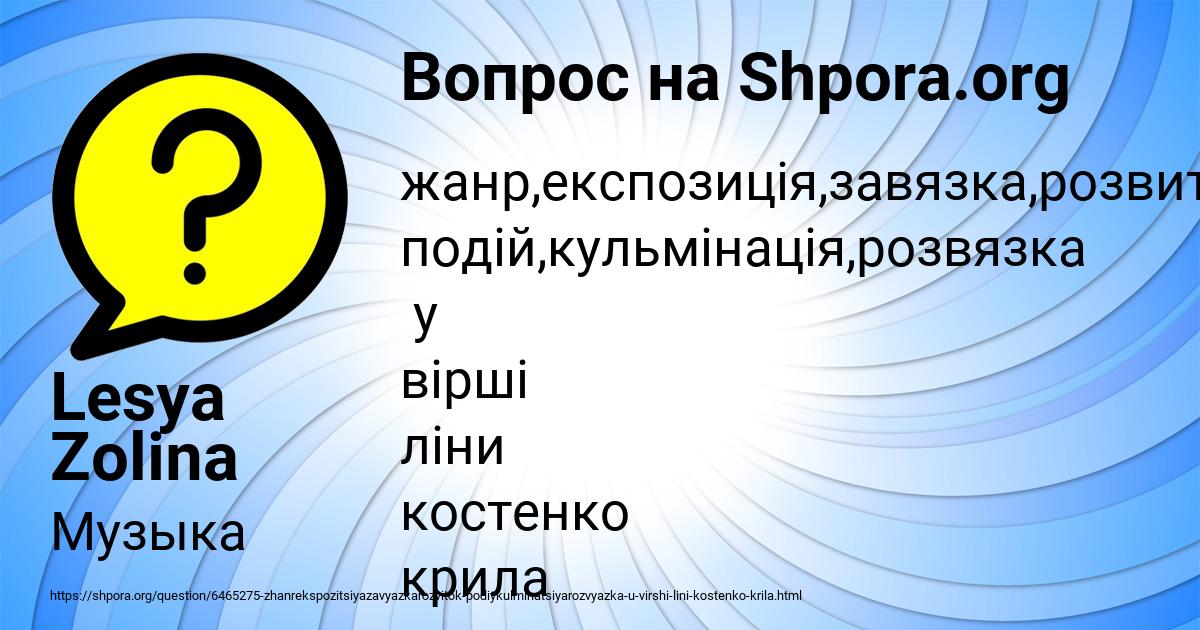 Картинка с текстом вопроса от пользователя Lesya Zolina