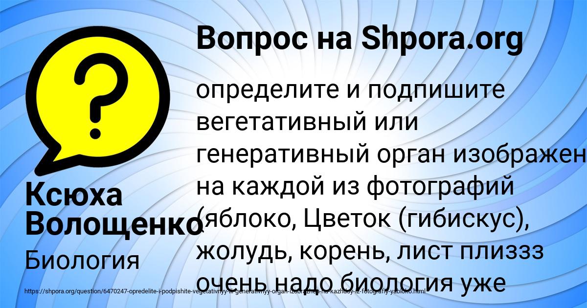 Картинка с текстом вопроса от пользователя Ксюха Волощенко
