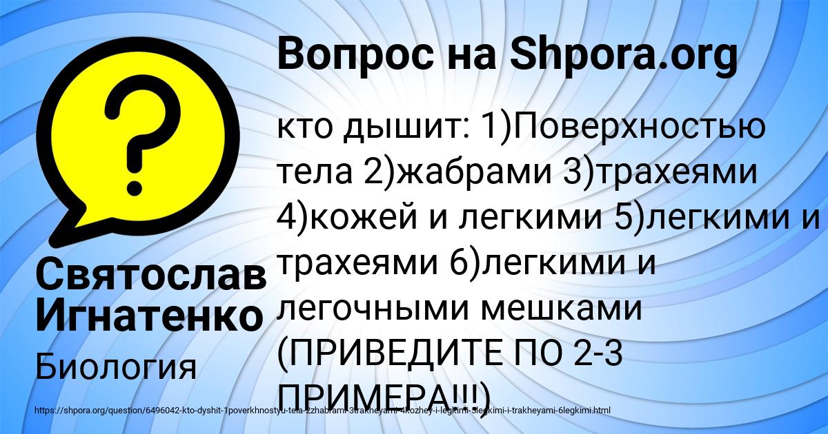 Картинка с текстом вопроса от пользователя Святослав Игнатенко