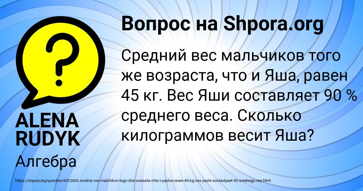 Картинка с текстом вопроса от пользователя ALENA RUDYK