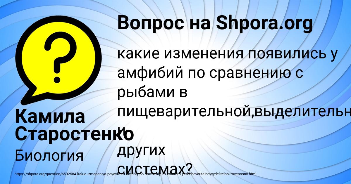 Картинка с текстом вопроса от пользователя Камила Старостенко