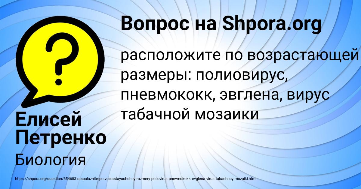 Картинка с текстом вопроса от пользователя Елисей Петренко