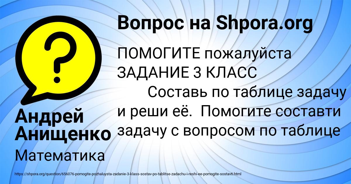 Картинка с текстом вопроса от пользователя Андрей Анищенко
