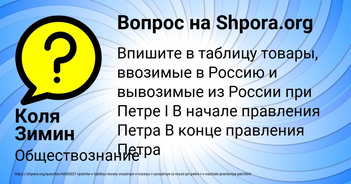 Картинка с текстом вопроса от пользователя Коля Зимин