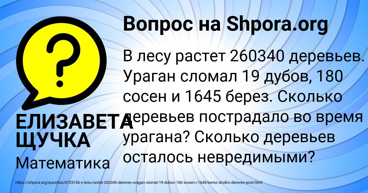 Картинка с текстом вопроса от пользователя ЕЛИЗАВЕТА ЩУЧКА