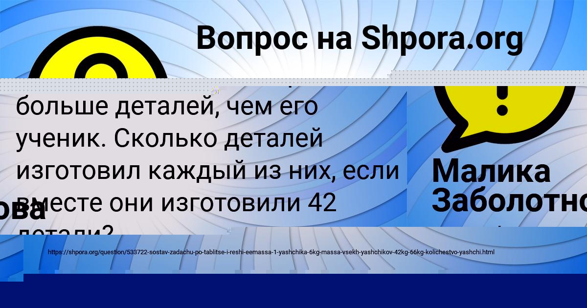 Картинка с текстом вопроса от пользователя Малика Заболотнова