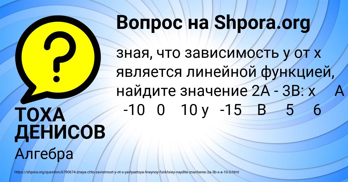 Картинка с текстом вопроса от пользователя ТОХА ДЕНИСОВ