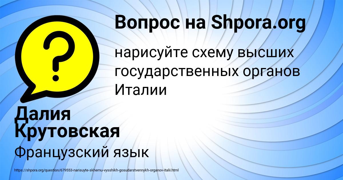 Нарисовать схему высших государственных органов италии