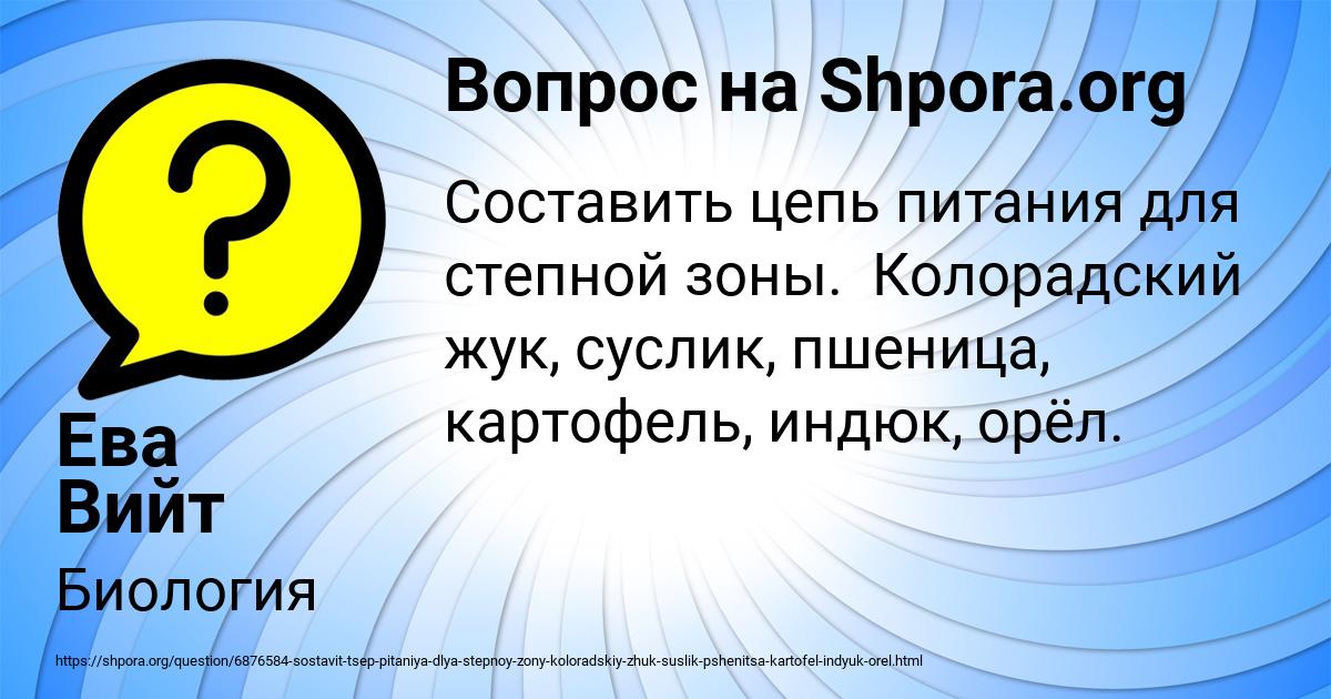 Картинка с текстом вопроса от пользователя Ева Вийт