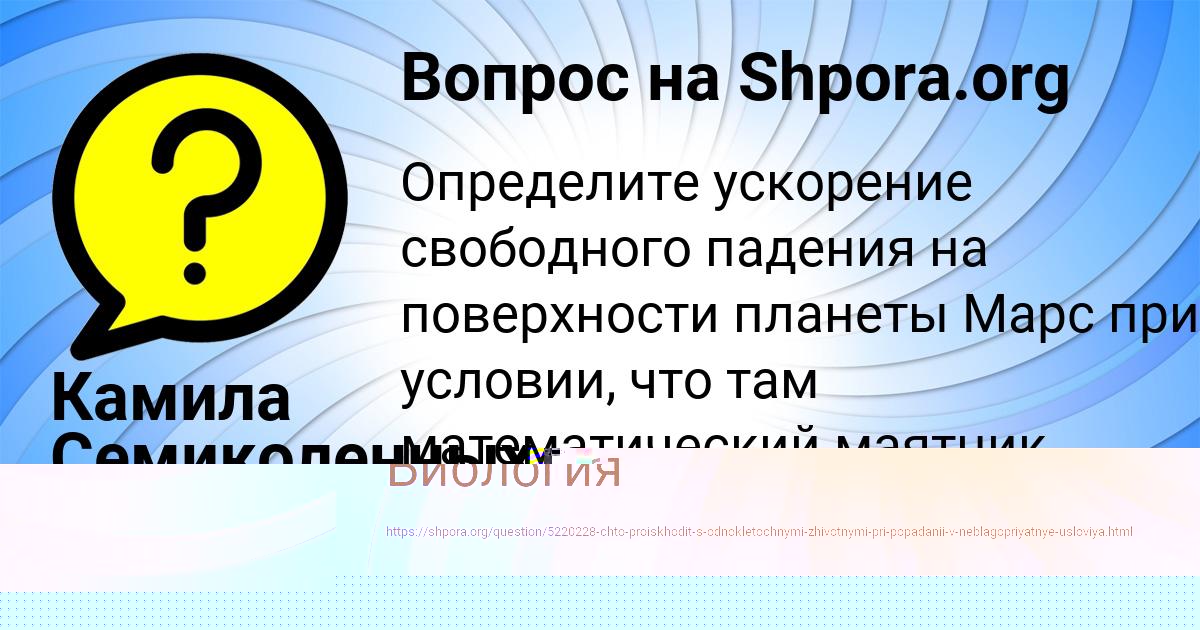 Картинка с текстом вопроса от пользователя Камила Семиколенных