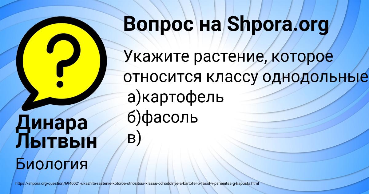 Картинка с текстом вопроса от пользователя Динара Лытвын