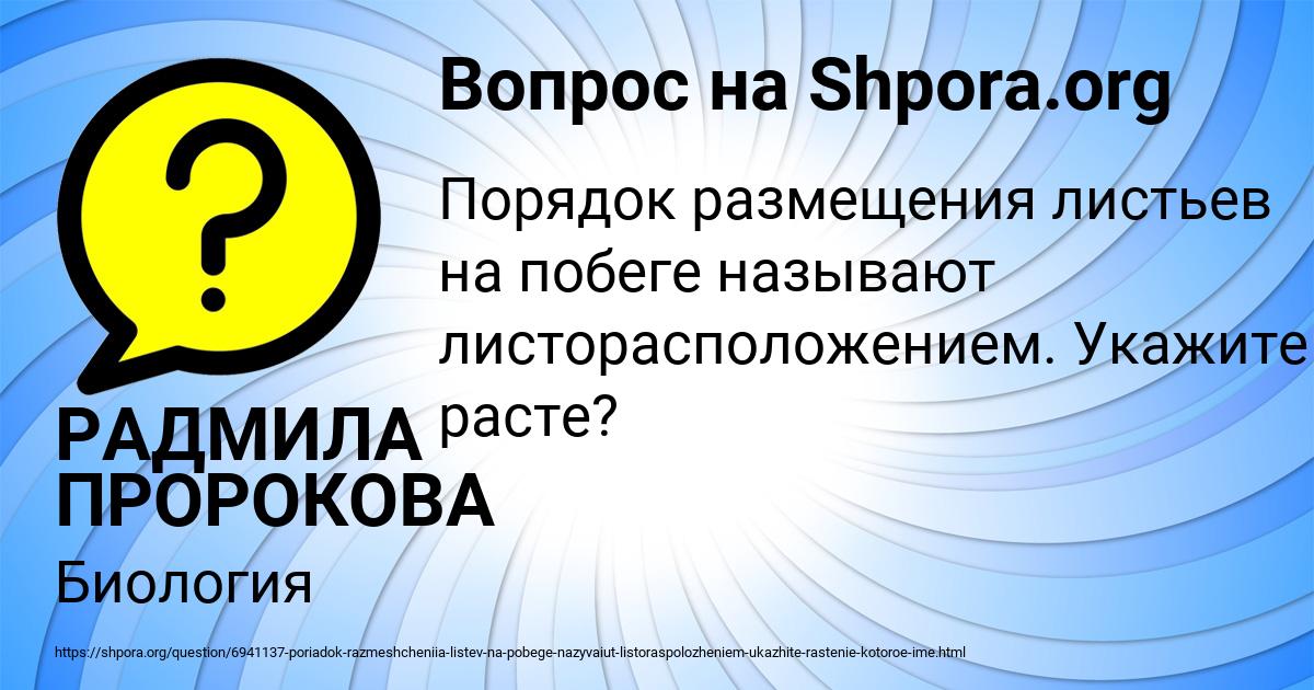 Картинка с текстом вопроса от пользователя РАДМИЛА ПРОРОКОВА