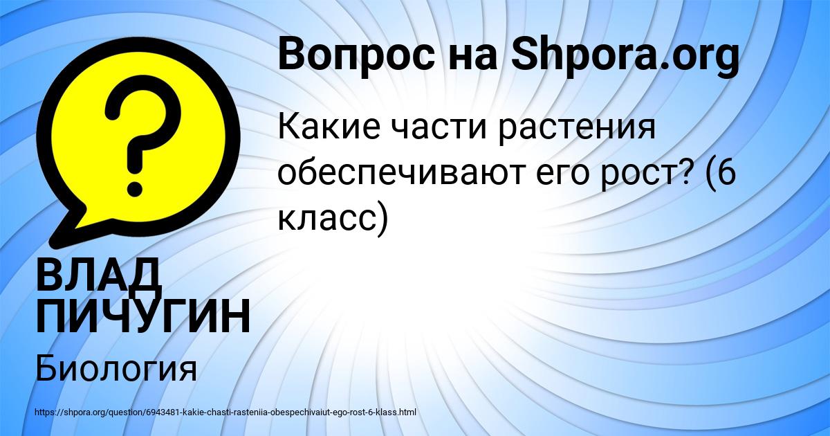 Картинка с текстом вопроса от пользователя ВЛАД ПИЧУГИН