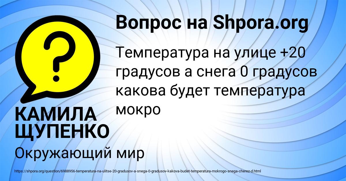 Картинка с текстом вопроса от пользователя КАМИЛА ЩУПЕНКО