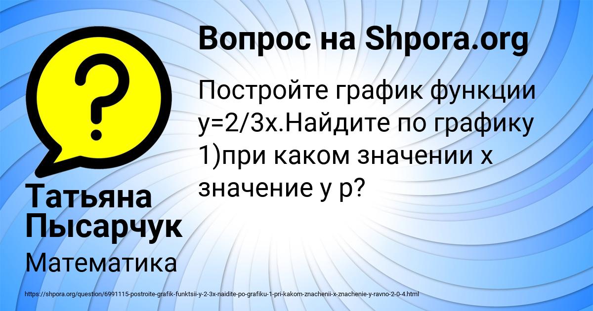 Картинка с текстом вопроса от пользователя Татьяна Пысарчук
