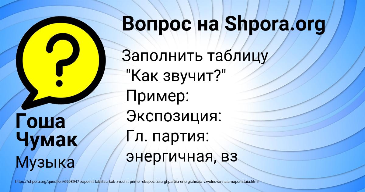 Картинка с текстом вопроса от пользователя Гоша Чумак
