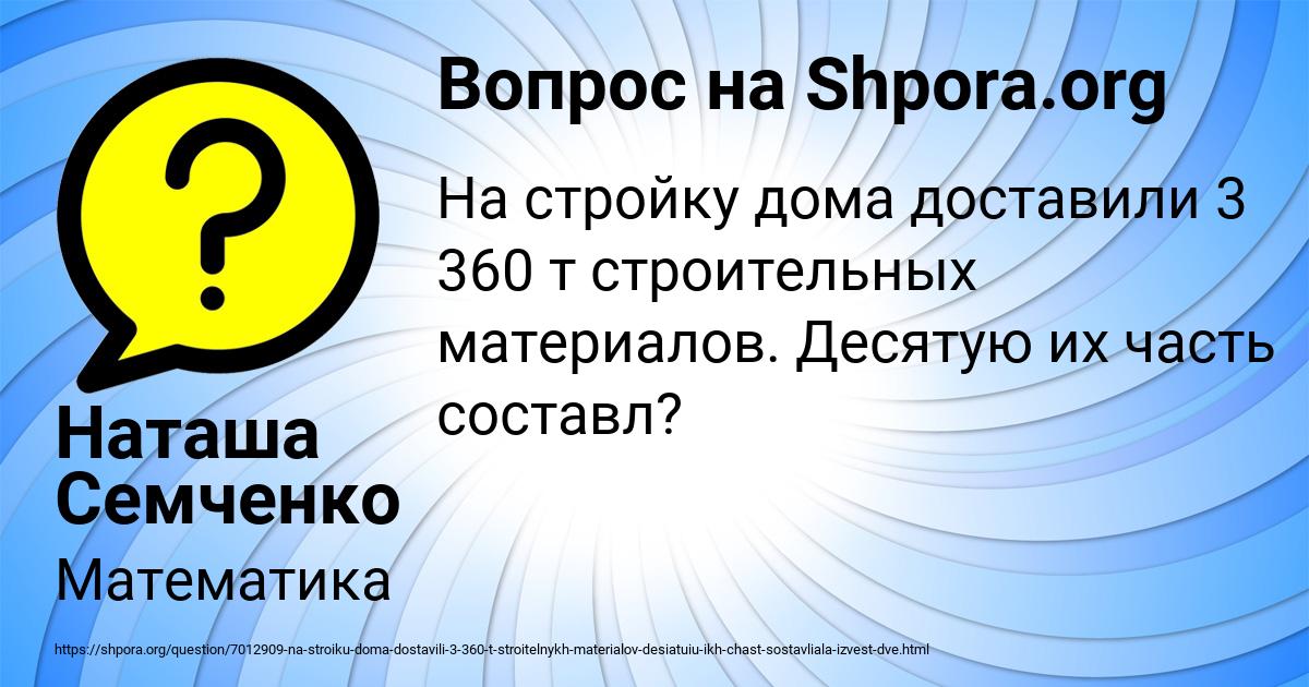 Картинка с текстом вопроса от пользователя Наташа Семченко