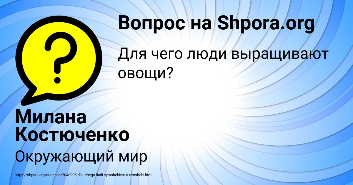 Картинка с текстом вопроса от пользователя Милана Костюченко